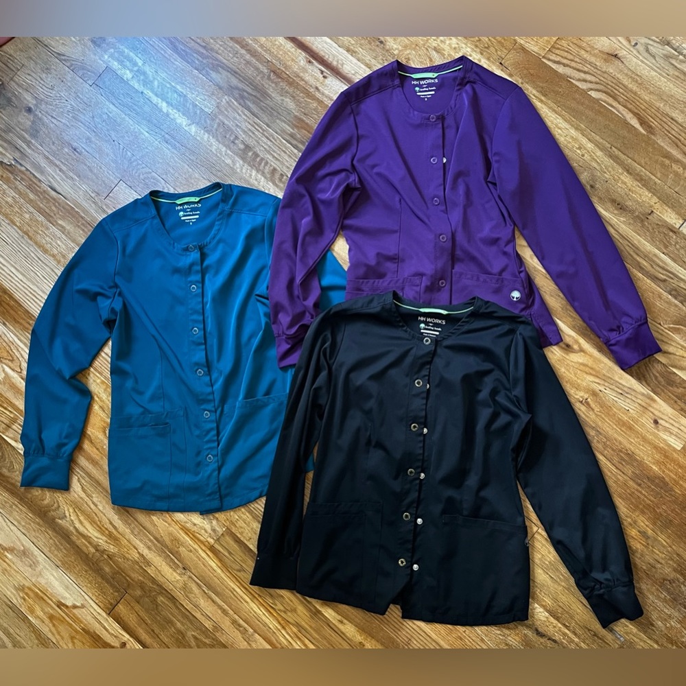 Lot of 3 Healing Hands scrub jackets